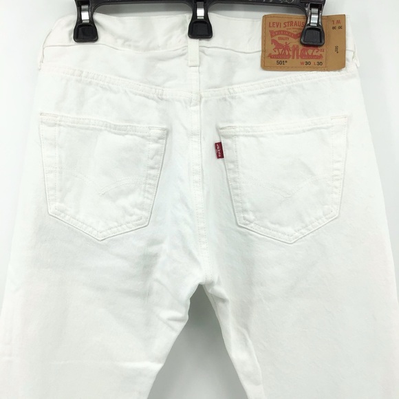 Levi's Denim - LEVI’S 501 White High Waist Button Fly Jeans 30x30